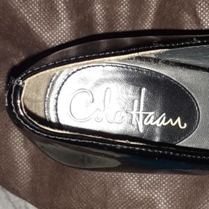 Cole Haan Women's black wedge patent leather wedge